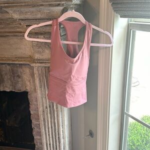 Halara mauve pink tank top with cutout in the back, medium